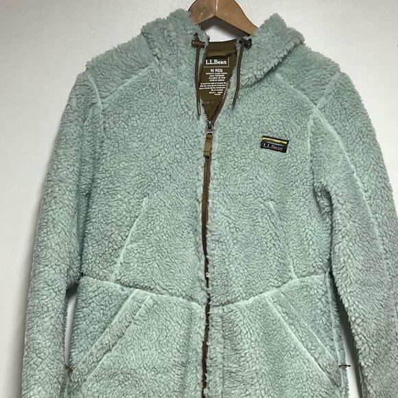 L.L. Bean Women's Mountain Pile Fleece Coat Light Aqua Blue Size M - Picture 5 of 7